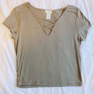 olive green wet seal tee